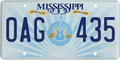 MS license plate OAG435