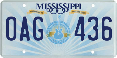 MS license plate OAG436