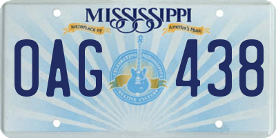 MS license plate OAG438