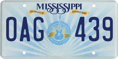 MS license plate OAG439