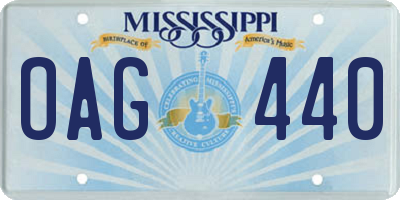 MS license plate OAG440