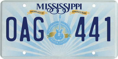 MS license plate OAG441