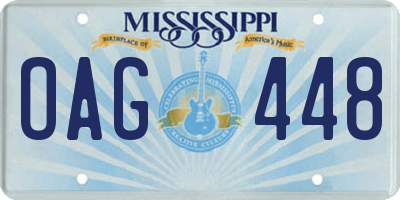 MS license plate OAG448
