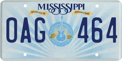 MS license plate OAG464