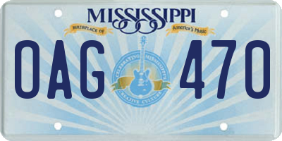 MS license plate OAG470