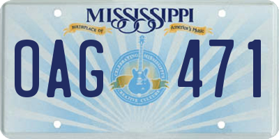 MS license plate OAG471