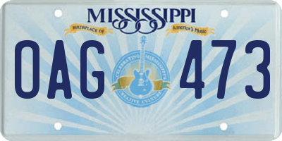 MS license plate OAG473