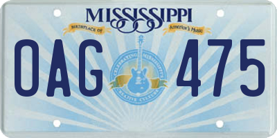 MS license plate OAG475
