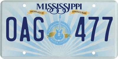 MS license plate OAG477