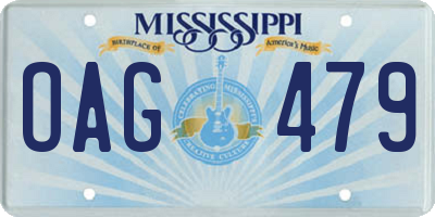 MS license plate OAG479