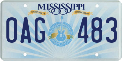 MS license plate OAG483