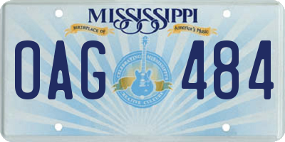 MS license plate OAG484