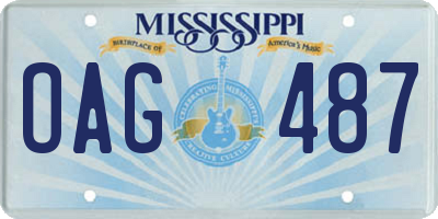 MS license plate OAG487