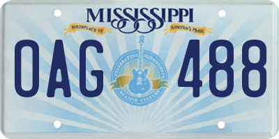 MS license plate OAG488