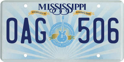 MS license plate OAG506