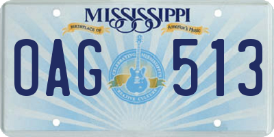 MS license plate OAG513