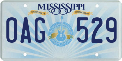 MS license plate OAG529