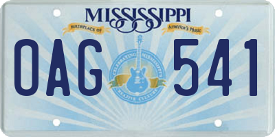 MS license plate OAG541