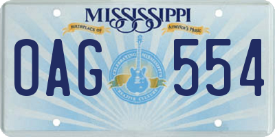 MS license plate OAG554