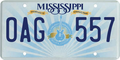 MS license plate OAG557