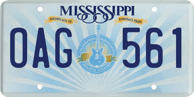 MS license plate OAG561