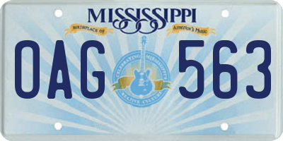 MS license plate OAG563