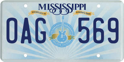 MS license plate OAG569