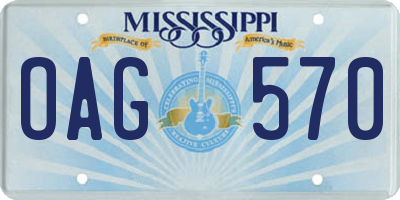 MS license plate OAG570