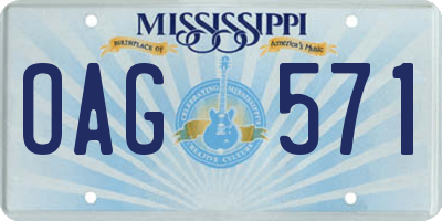 MS license plate OAG571