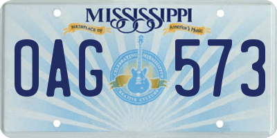 MS license plate OAG573