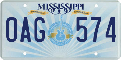 MS license plate OAG574