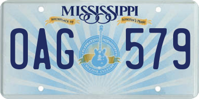 MS license plate OAG579