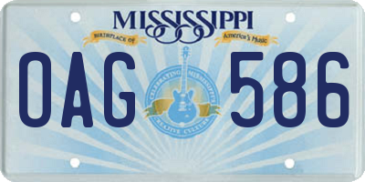 MS license plate OAG586
