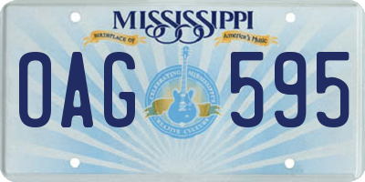 MS license plate OAG595