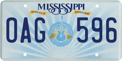 MS license plate OAG596