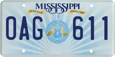 MS license plate OAG611