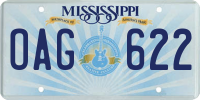 MS license plate OAG622