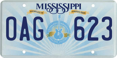 MS license plate OAG623