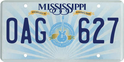 MS license plate OAG627