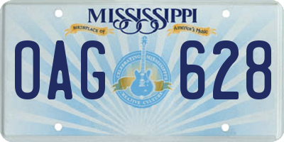 MS license plate OAG628