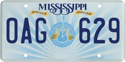 MS license plate OAG629