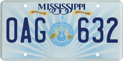 MS license plate OAG632