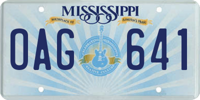MS license plate OAG641