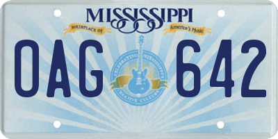 MS license plate OAG642