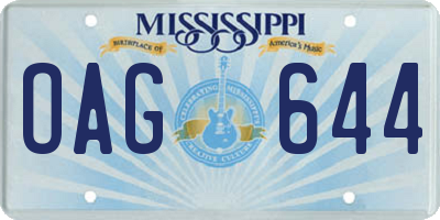 MS license plate OAG644