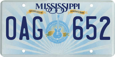 MS license plate OAG652