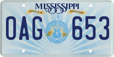 MS license plate OAG653