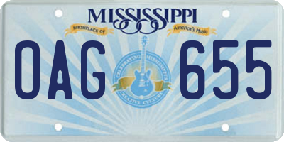 MS license plate OAG655
