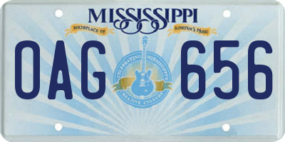MS license plate OAG656