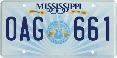 MS license plate OAG661